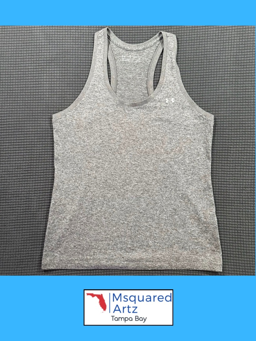 Under Armour HeatGear Women's Small Gray Racerback Tank Top Loose Fit Athletic